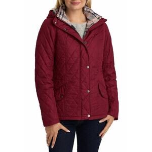 BARBOUR Burgundy Millfire Hooded Jacket Size 8 (UK 12) NWT